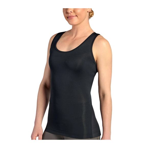 NWT Tommie Copper Womens Black Stretch Wide Strap Lower Back Support Tank Size M - Picture 1 of 8